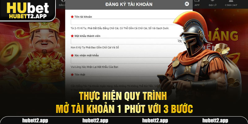 Thực hiện quy trình mở tài khoản 1 phút với 3 bước
